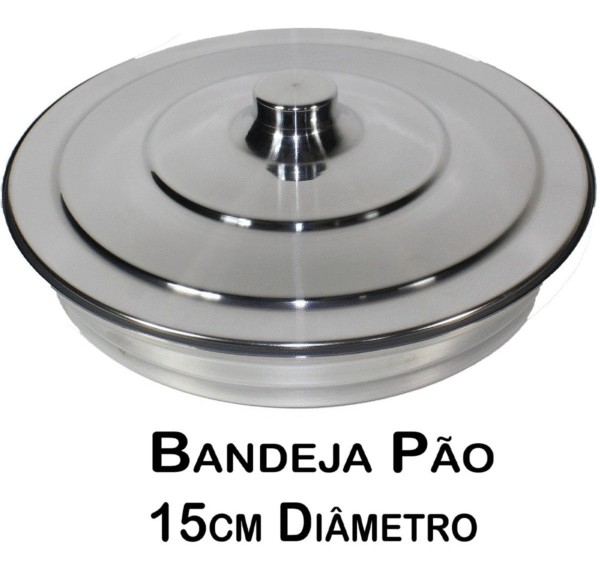 Bandeja De Pão Para Santa Ceia Alumínio 15cm Diâmetro - Imagem 2