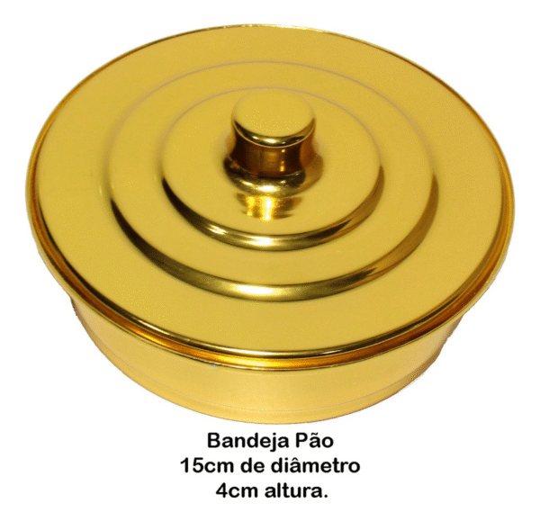 Bandeja De Pão Para Santa Ceia Dourada - Imagem 3