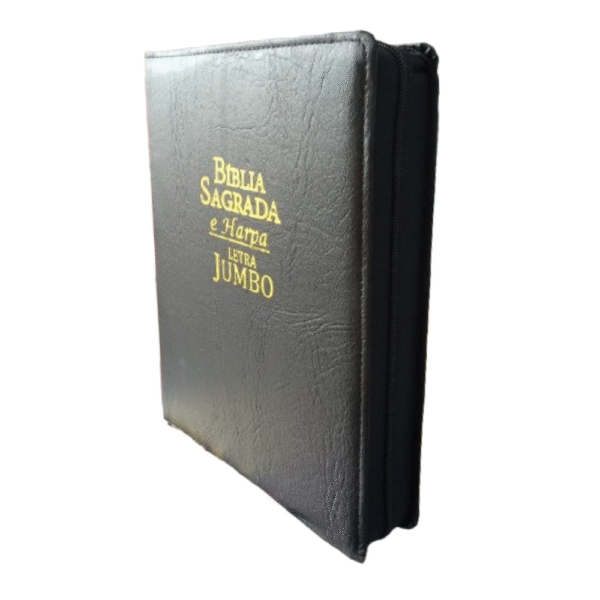 Biblia Letra Jumbo com harpa, com indice e capa com ziper kit com 2, Capa preta e Florida com rosas - Imagem 6